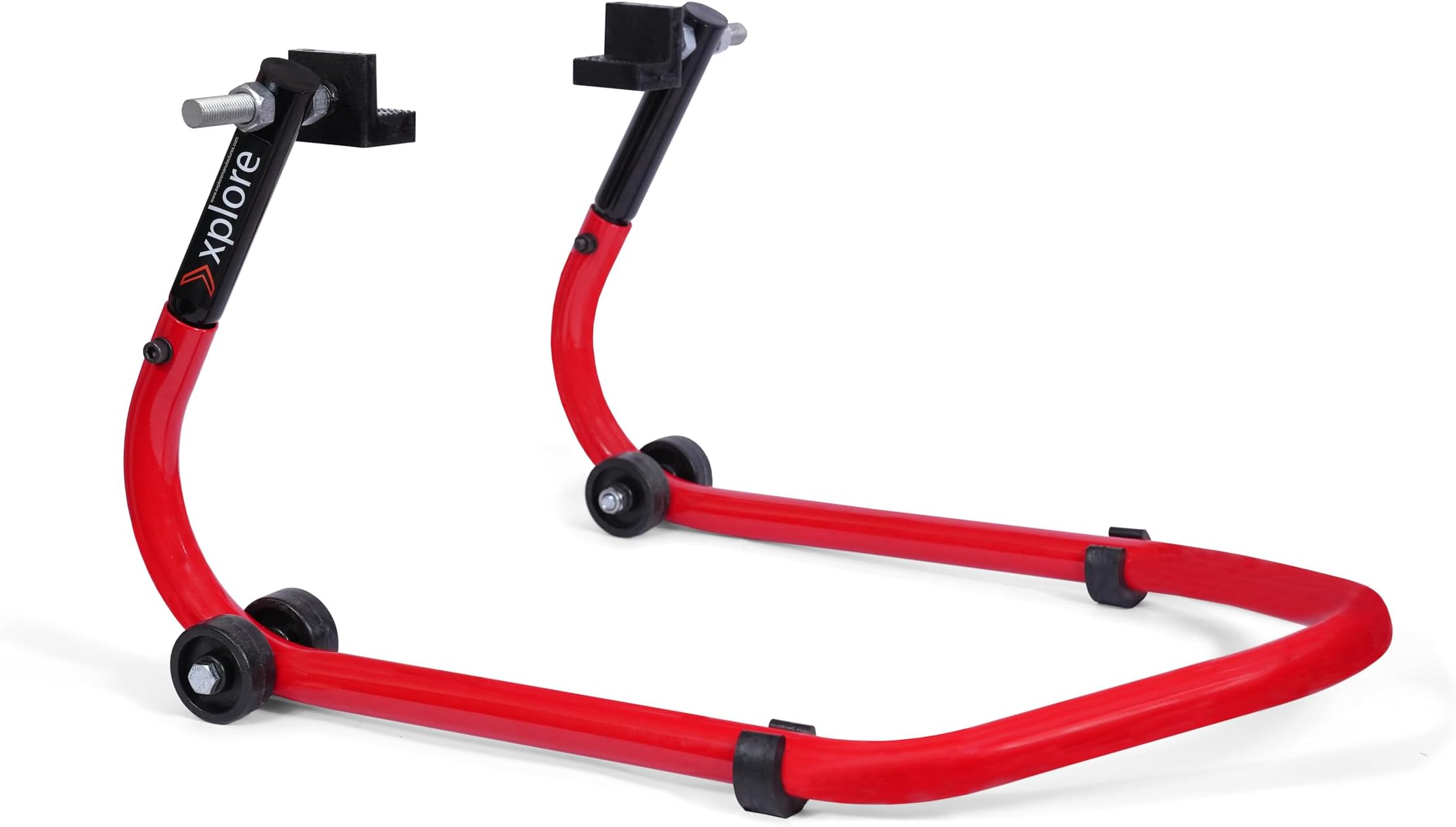 Explore Dismantle Premium Universal Paddock Stand with Swingarm L Supports for All Bikes Upto 300kg Weight (Comes with 5 Year Frame Warranty-RED)
