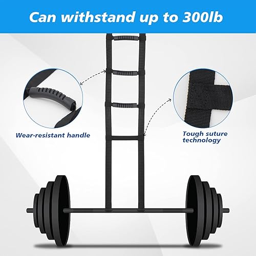 Miniatura 5 de Asistencia de escalera de cama con 6 asas, correa de escalera de cama de cuerda ajustable, ayudante de escalera de cuerda de cama para personas