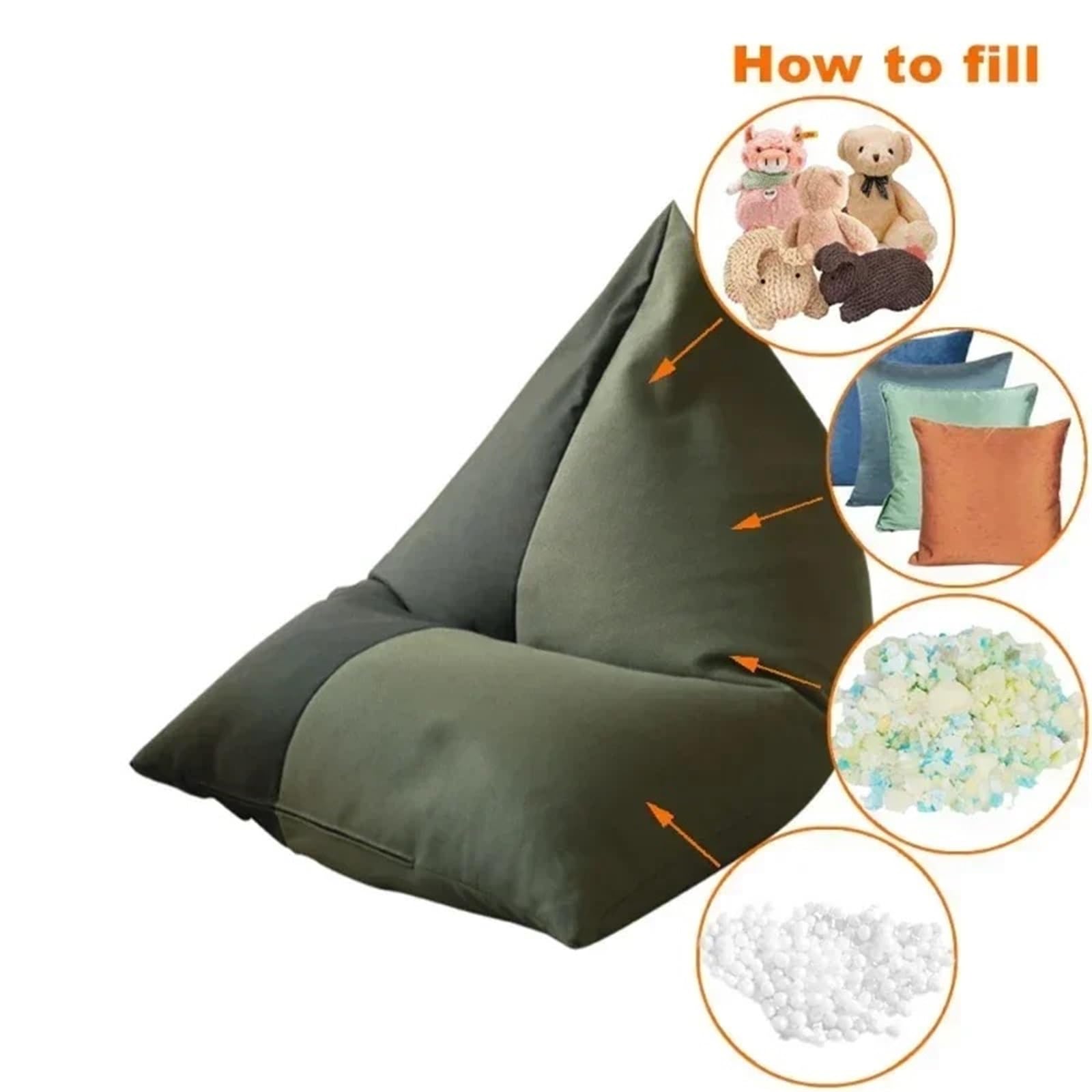 Funda Puff Funda Impermeable Oxford for puf de Exterior, sin Relleno Interior(Dark Grey)