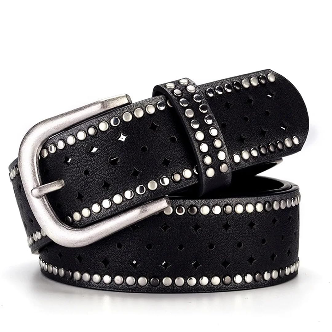 Ceinture vintage pour femme avec rivets creux