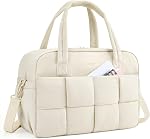 BAGSMART Gym Bag for Women, 29L Puffer Travel Duffle Bag for Travel with Laptop Compartment, Weekender Bags for Women, Carry On Duffel Bag Personal Item Bag, Black