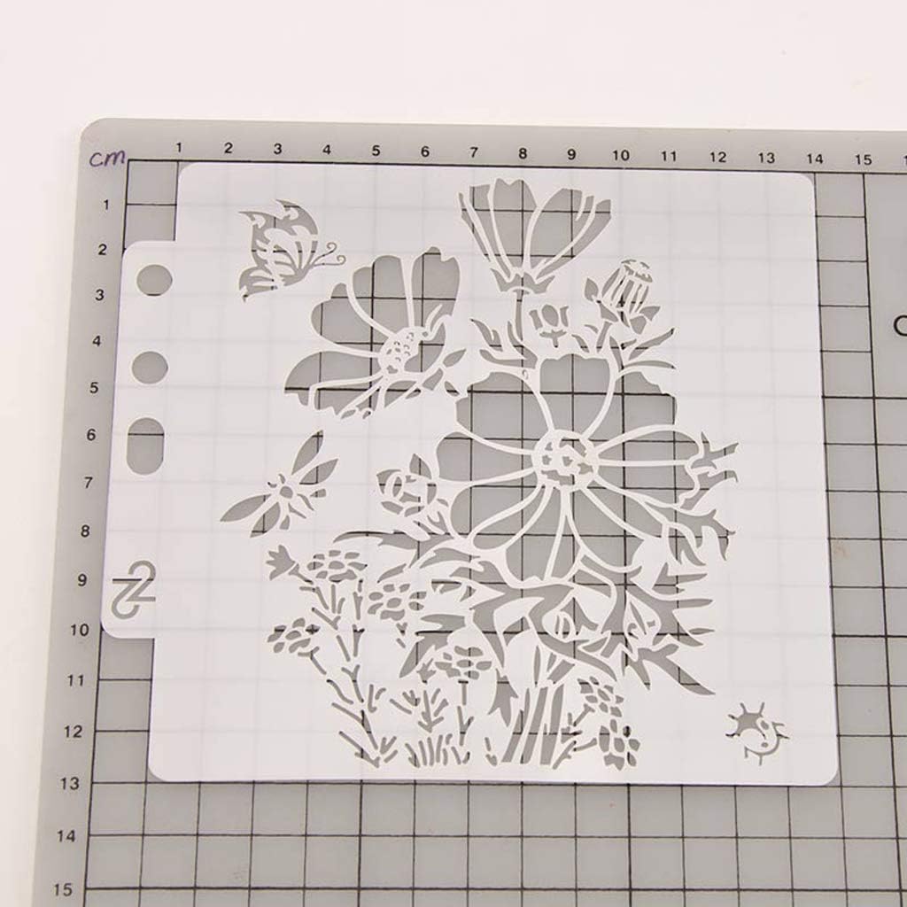 Flower Stencils Template Painting Scrapbooking Embossing Stamping Album