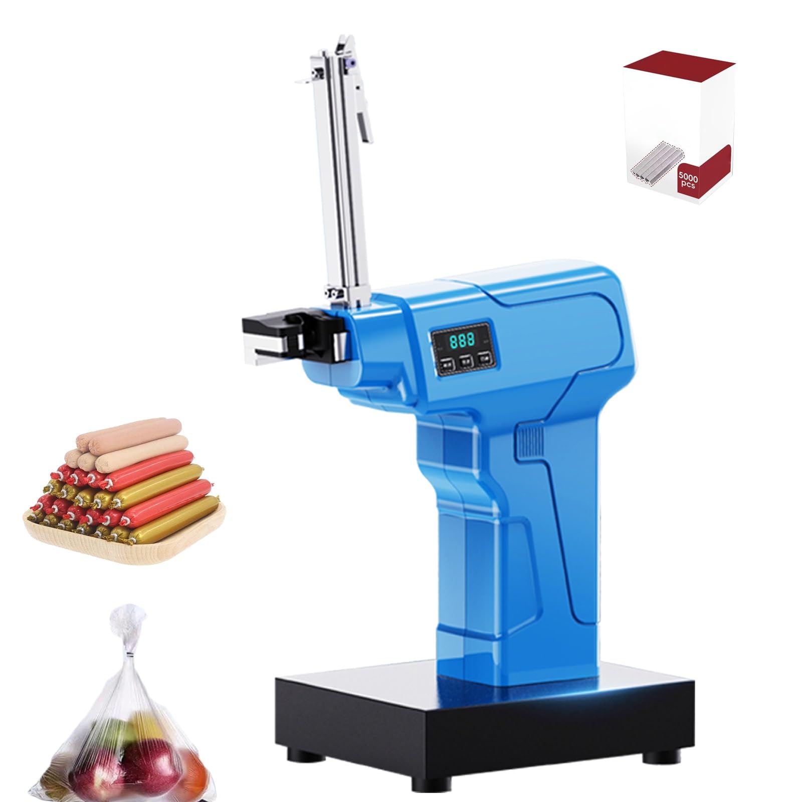 Macchina per sigillare sacchetti di plastica, sigillante elettrico per salsicce con pannello di controllo per supermercati e negozi di frutta, strumento efficiente per la conservazione degli alimenti