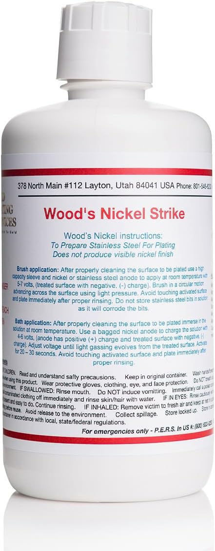 32 oz Wood's Nickel Strike Solution - Bath or Brush Plating (Liter)