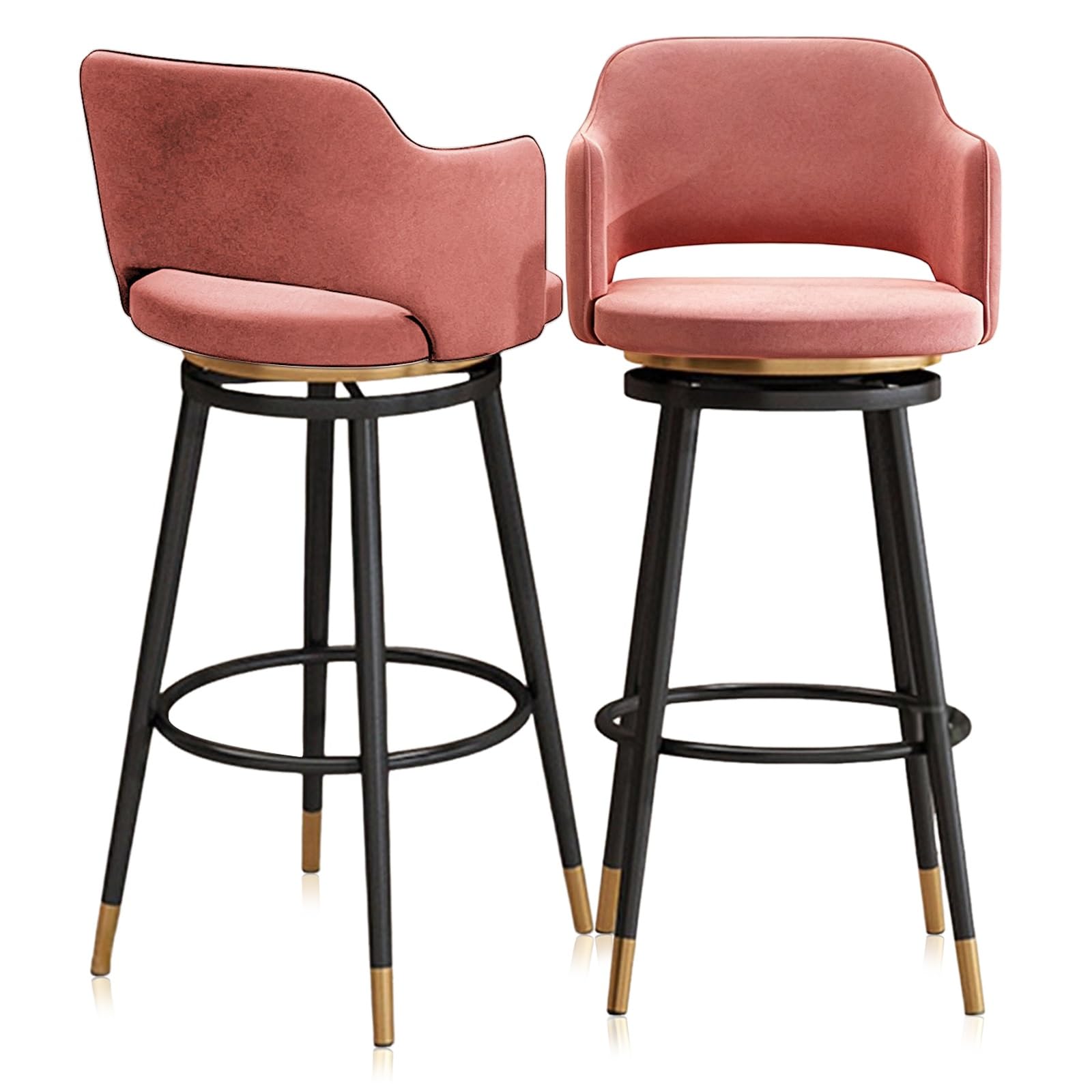Tabourets de bar pivotants confort dos avec accoudoirs et assise rembourrée x3