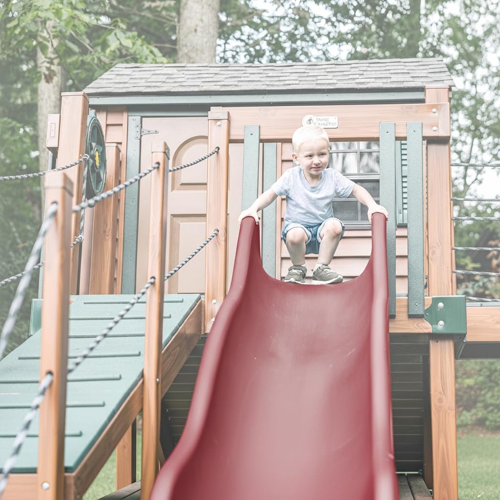 Avalanche Slide for Playsets – Seamless, Heavy-Duty & Safe Fun, Blue | TUSK Strong℠ (Burgundy, 14 ft)