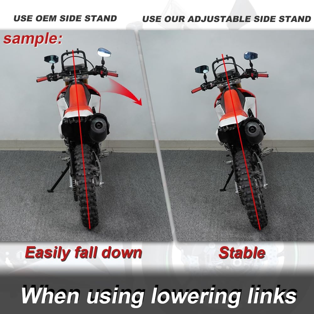 Xitomer 0-3'' Adjustable Kickstand Fit for Ninja 650 / ABS Z650 2020-2026 & Z650RS 2022-2026 Adjustable Motorcycle Stand Side Stand