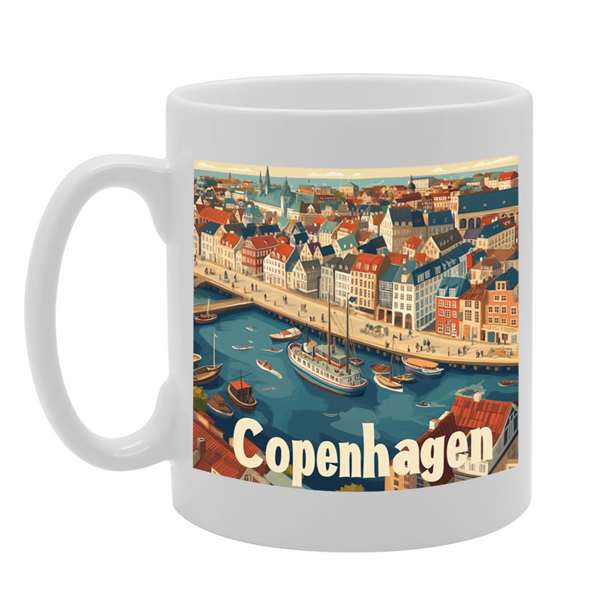 Coralgraph Inc 11oz Dishwasher-Safe Ceramic Mug Featuring Popular Cities & Capitals from Europe and Around The World (Copenhagen)