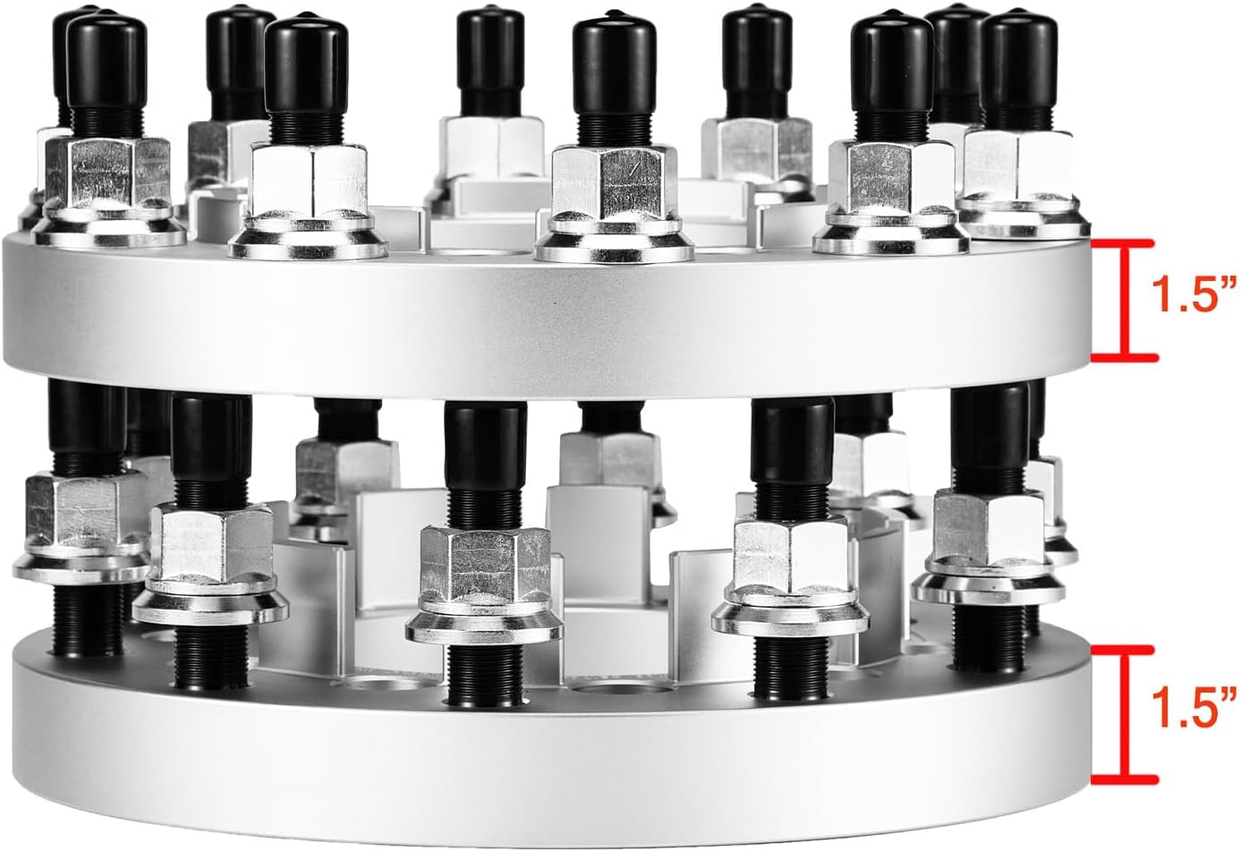 4pcs Front Rear Aluminum Wheel Spacer Adapter 8 to 10 Lug Semi Truck Hub Centric Wheel Adapters Fit For Ford F-350 2005-2023 Dually Bolt Pattern 8x200mm to 10x285.75mm