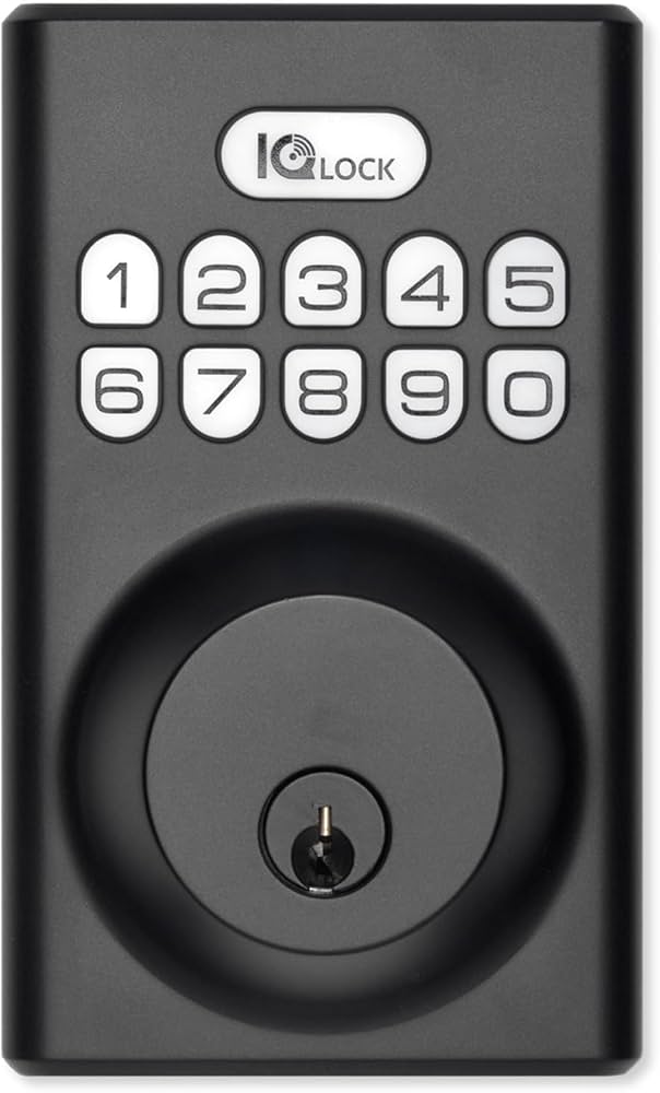 Qolsys IQDLK-PGK-MB IQ Lock-PG Push Button Deadbolt, Matte Black Qolsys IQDLK-PGK-MB IQ Lock-PG Push Button Deadbolt, Matte Black