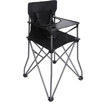 Portable Camping High Chair for Babies and Toddlers, Compact Folding Travel High Chair with 3-Point Harness & Built-in Tray, Lightweight for Picnic, Dining, Travel, Camping & Family Time