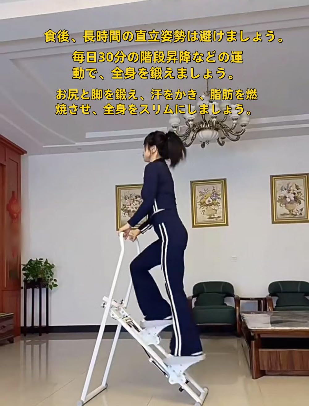 多機能階段昇降機ホワイト垂直ステッパー：45°急傾斜＆3段負荷で効率的燃焼 Amazon | Kiwet階段昇降機多機能ステッパーフィットネスホーム
