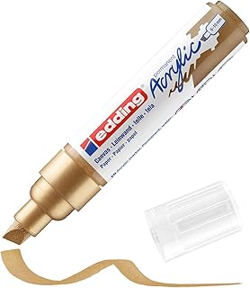 Publicité sponsorisée - edding 5000 Marqueur acrylique large - or - 1 feutre acrylique imperméable - pointe biseautée larg...