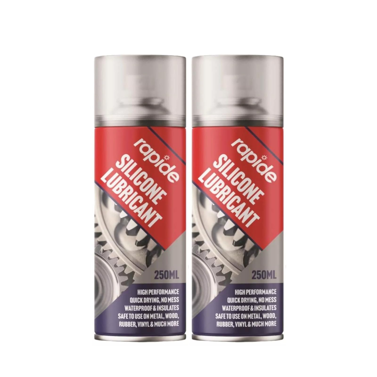 PEBBLE HUG Silicone Lubricant Spray, Reducing Friction, Including Rubber, Plastic, Metal, Wood, Ideal For Home, Quick-Drying, Perfect For Both Indoor And Outdoor Use, 250ml, (2 Pcs)