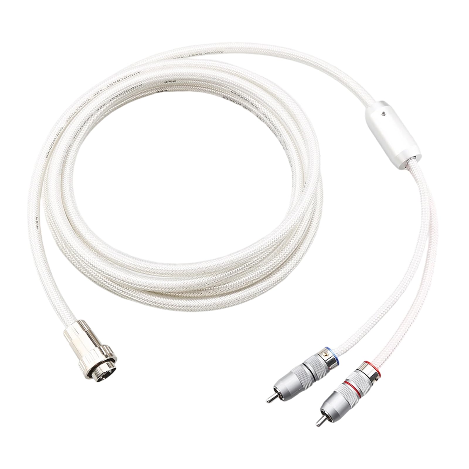 Cavo audio da DIN maschio a 2 RCA a 4 pin con rivestimento in argento di ricambio per accessori di trasmissione audio
