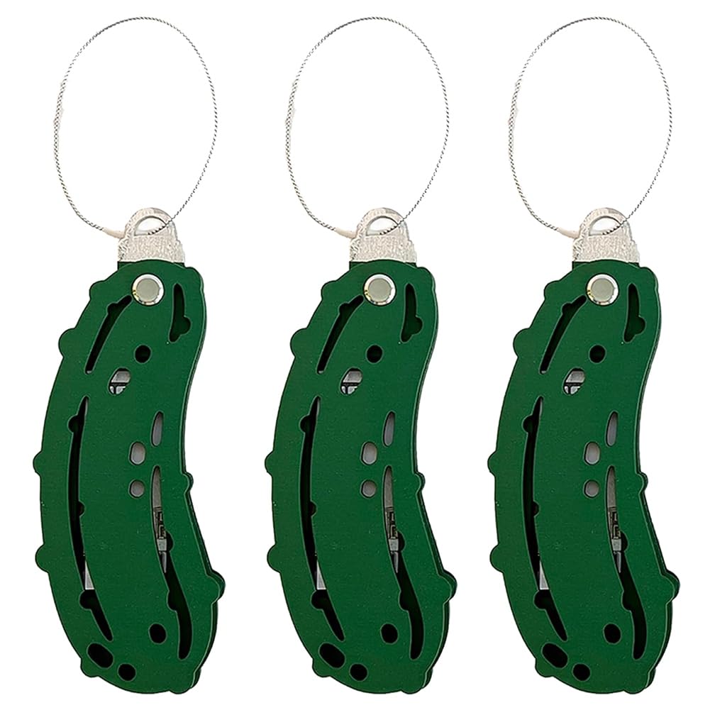 CTRLZS Christmas Pickle Money Holder Ornament Jewelry Money Clip, Wooden Christmas Cash Gift