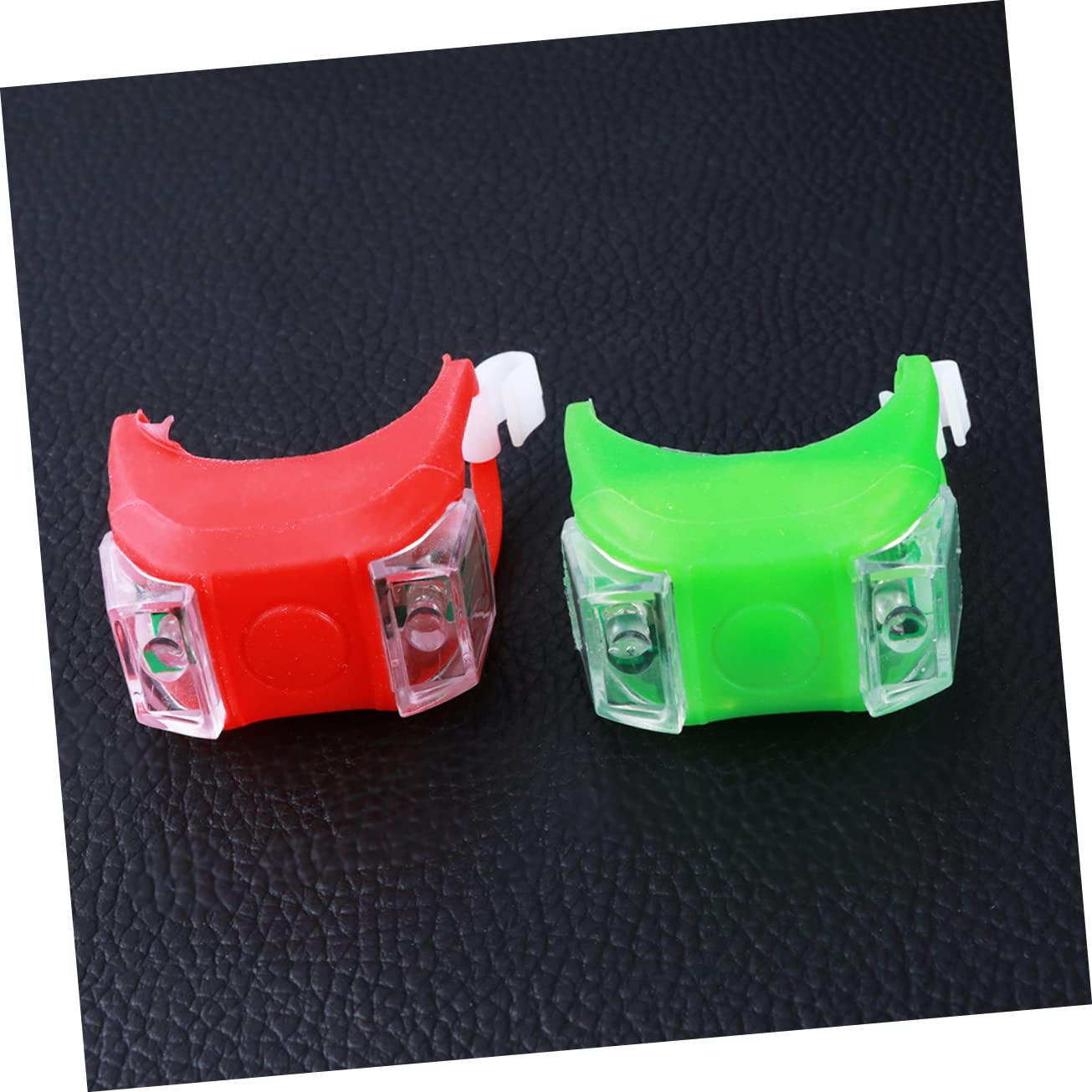 GALPADA 2Pcs LED Bike Tail Light Green Cycling Safety Flashlight with Shock Soft Silicone Shell Easy Mounting for Accessories Cool Alien Design