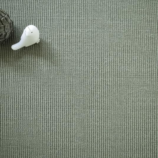 Tapis sisal Yucatan gris acier - Ganse coton anthracite - 200 x 200 cm