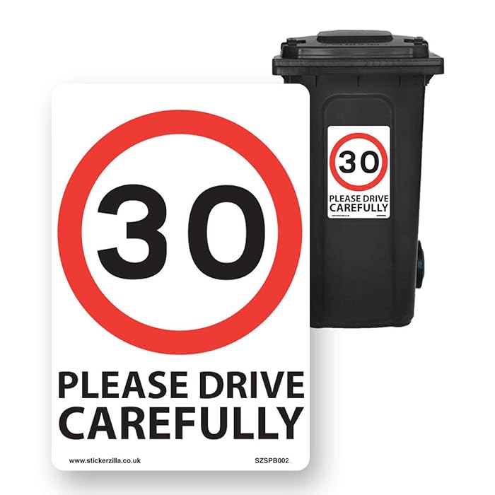 Buy 30 Mph Speed Signs Vinyl Stickers, [A4, 9 X Pack, White