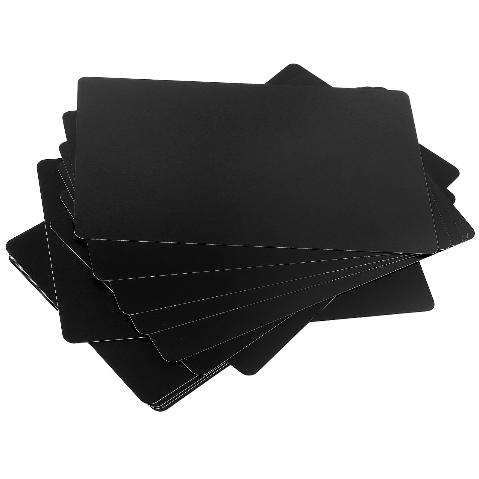 200 biglietti da visita in metallo, colore nero, 86 x 54 x 0,21 mm, in alluminio, biglietti da visita, biglietti da visita vuoti, in alluminio inciso a laser, per biglietti VIP e per ufficio,