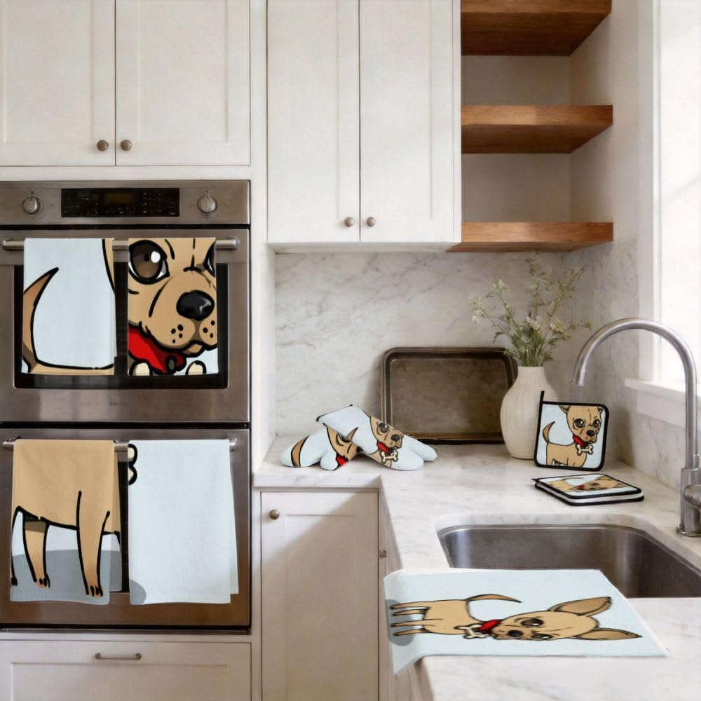 9PCS Carino Chihuahua Puppy5 Cucina Decor e Accessori Set