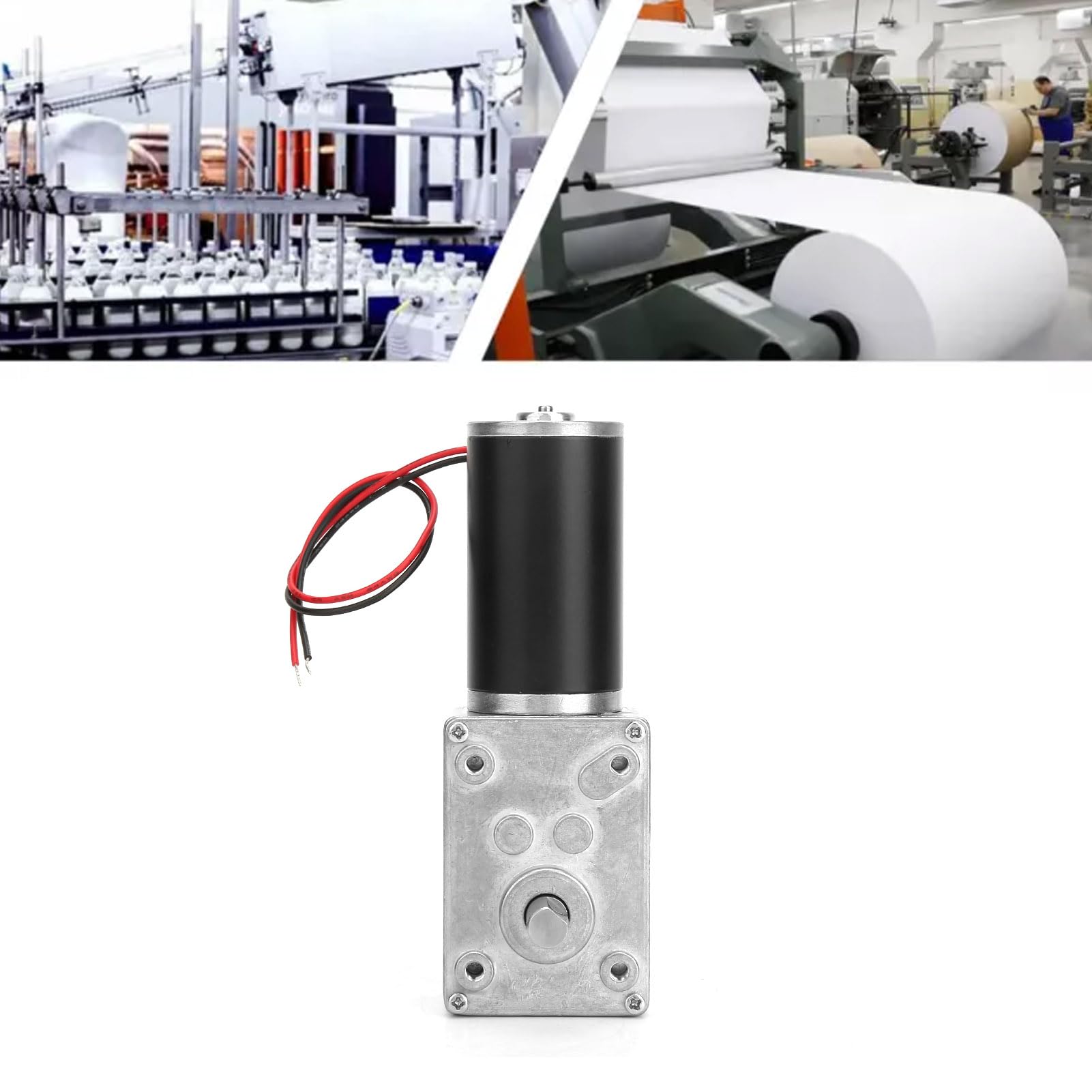 Getriebemotor 24V 30RPM DC, Elektrischer Schneckengetriebemotor mit Selbstsperrfunktion, Hohe Torsionsgeschwindigkeit Reduziergetriebe mit 8mm Welle für Smart Devices