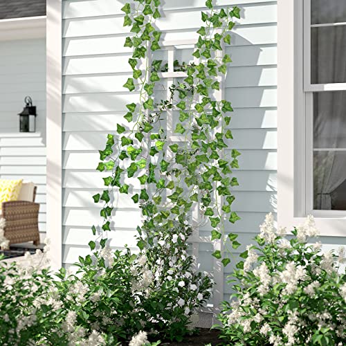 Chnlml 8Pcs Fake Vines Artificial Ivy Garland For Room Decor Fake Ivy Leaves Greenery Garlands Hanging Plants Ivy Vine For Bedroom Wall Office Wedding Aesthetic Decor #TOP2
