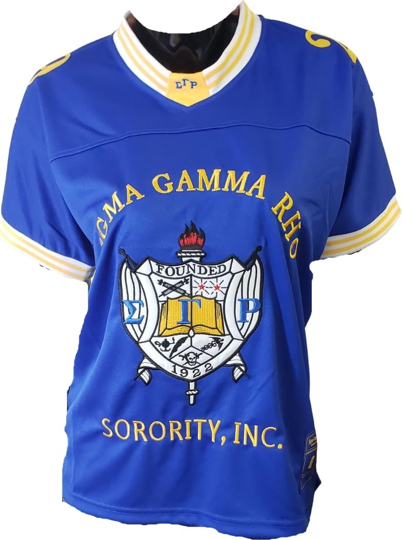Buffalo Dallas Sigma Gamma Rho Crest Football Jersey [Blue] - ID#3355-18-207-0-0