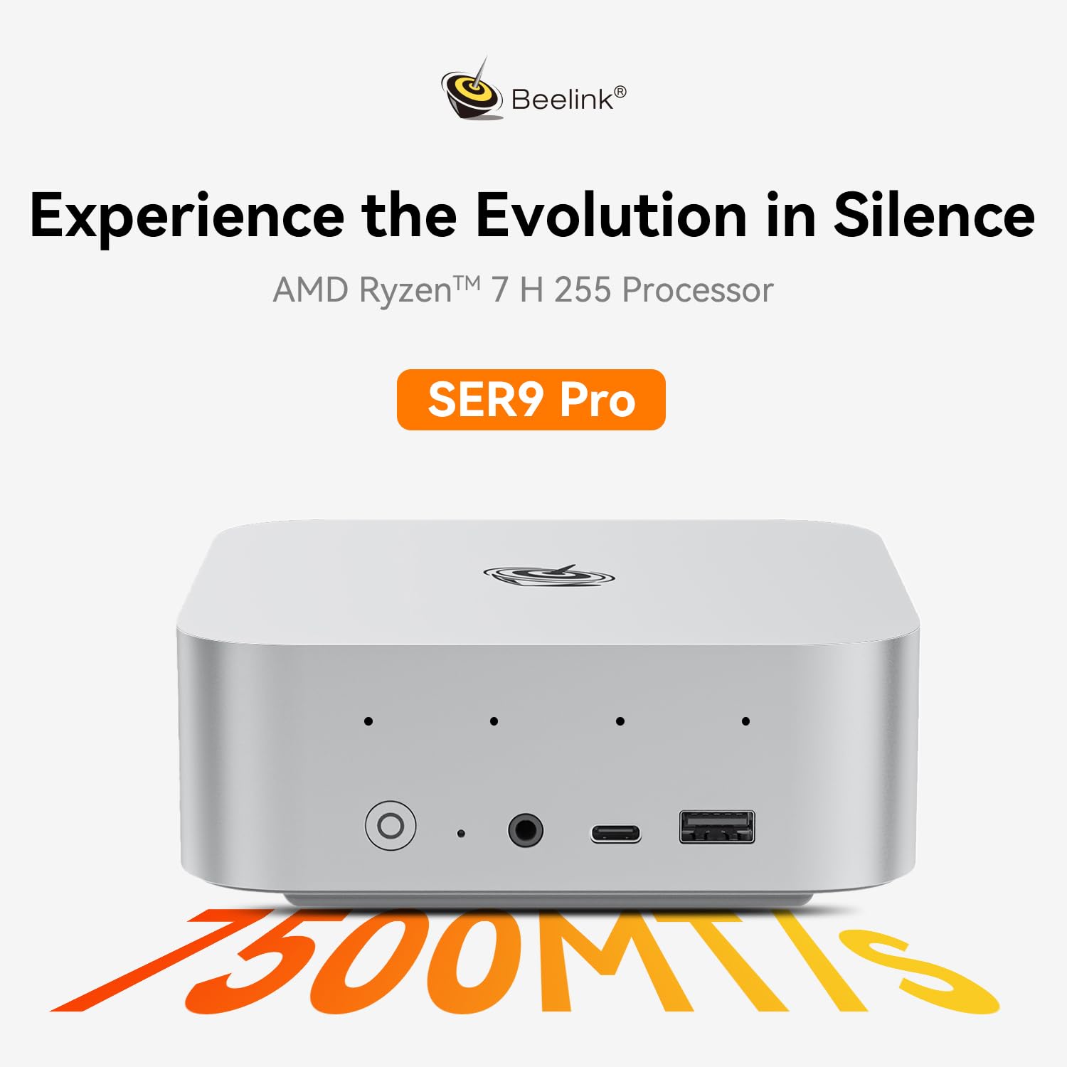 Beelink SER9 Pro Mini PC, AMD Ryzen R7 H255 (8C/16T, bis zu 4.9 GHz), 24GB LPDDR5X RAM, 1TB PCIe 4.0 SSD Mini Computer Windows 11 Pro, USB4, HDMI, DP, 2.5GHz LAN, WiFi 6, BT5.2, Built-in MIC, Speaker