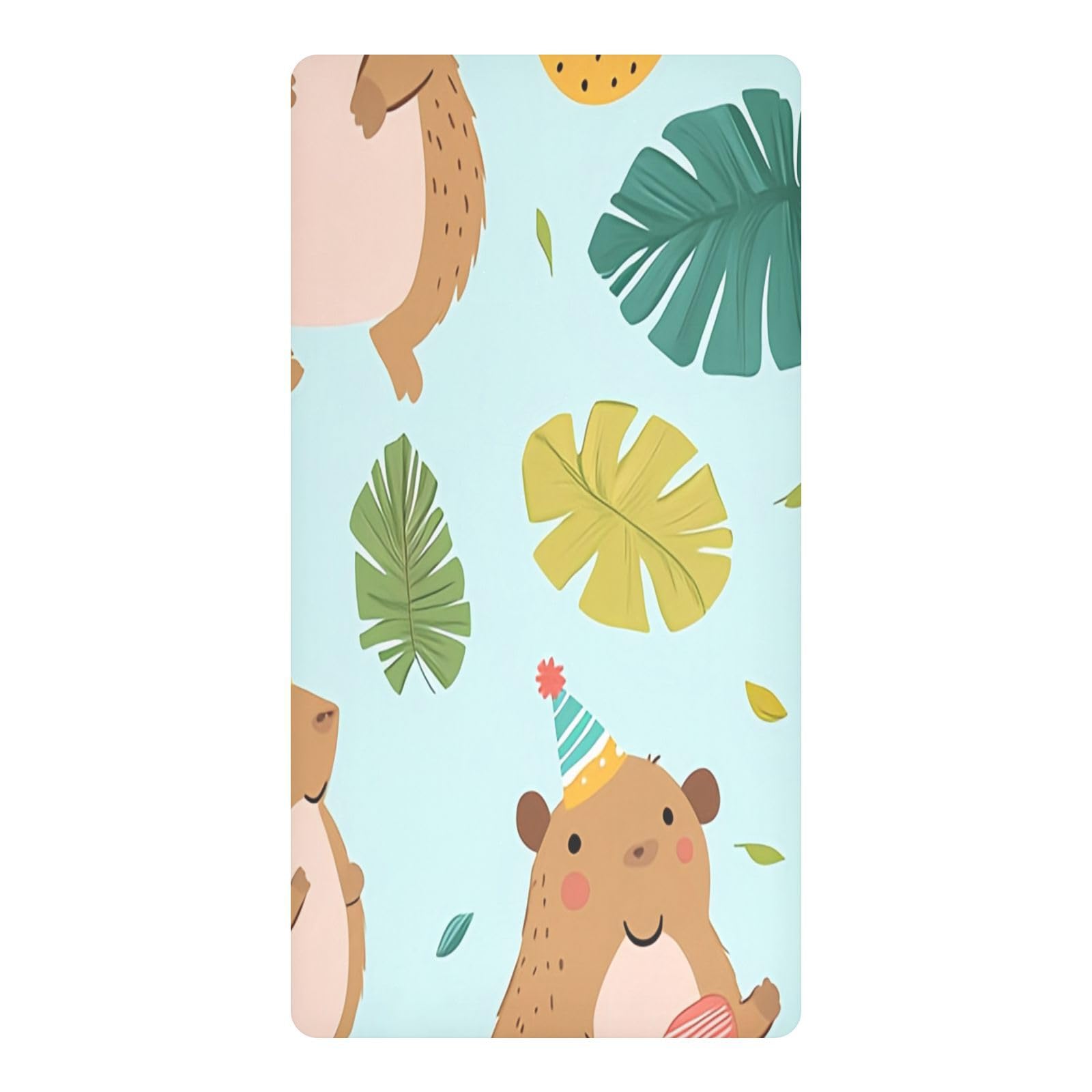 JiangGgen Capybaras Baby Crib Sheet Soft Breathable for Standard Crib-M