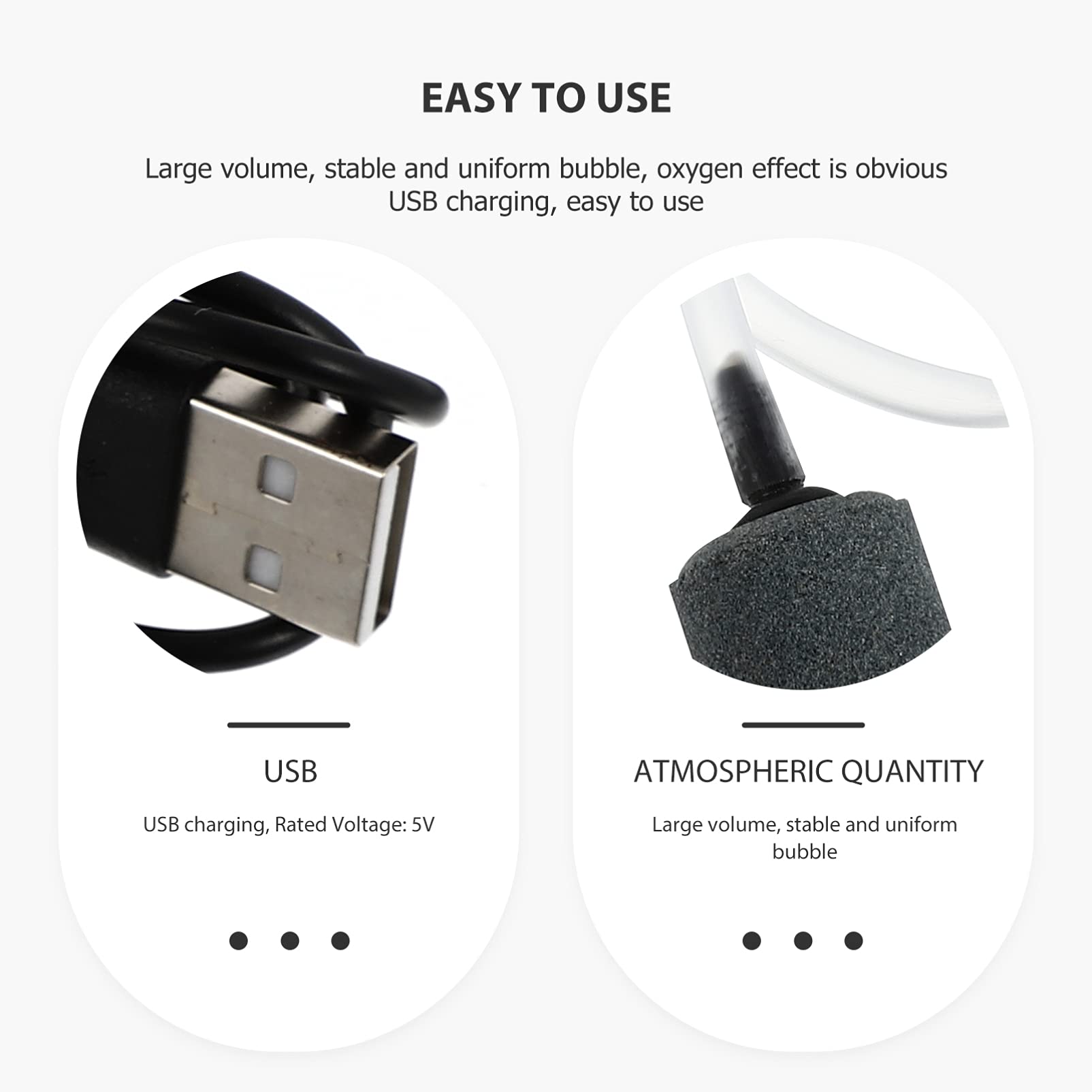 POPETPOP 3juegos Mini De Aire USB para Acuarios Oxigenador Silencioso para Peceras Pequeñas Fácil Instalación y Uso Accesorio Práctico para Peces Color Aleatorio