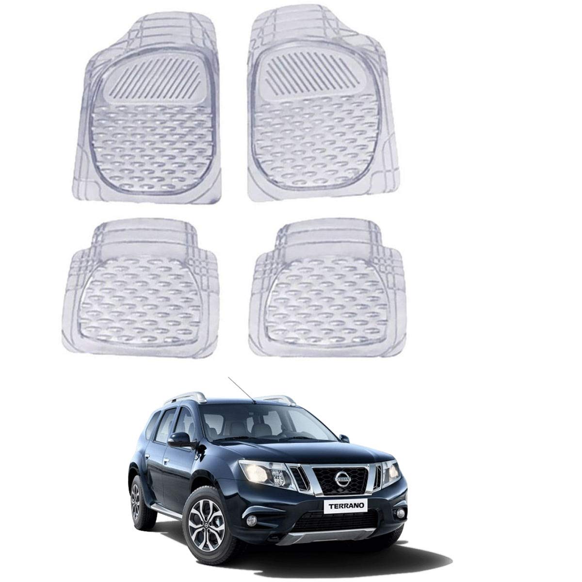 AutokraftZ Transparent Rubber Car Floor Mats/Car Mats for Nissan