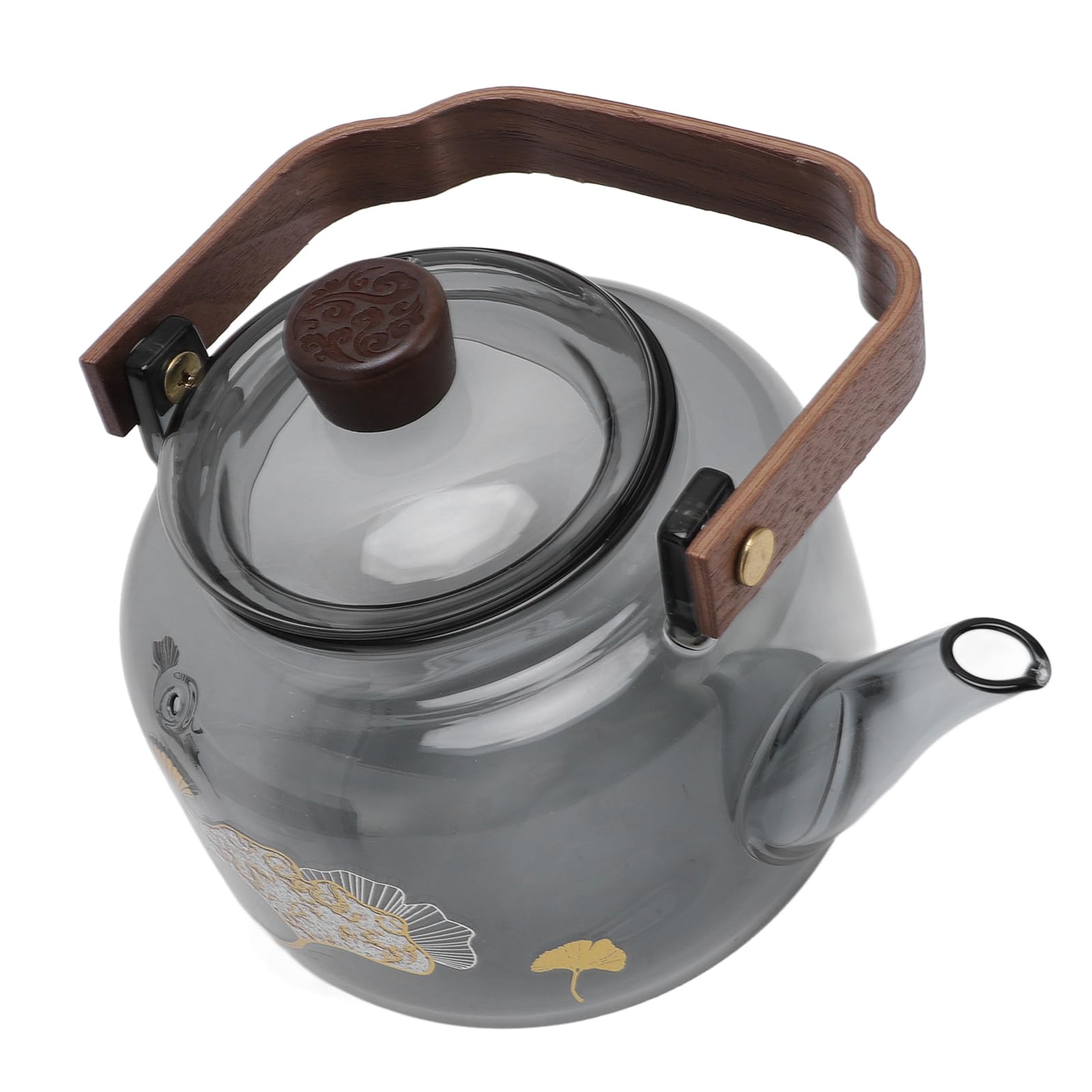 Szklany Czajniczka z Wyjmowanymi Infuzorami 900 Ml Wysoka Borokrzewnik Kuchenna Bezpieczna Herbata Kettle Drewniana Rączka przezroczystą pokrywkę, na luźną herbatę, Kemping Produku
