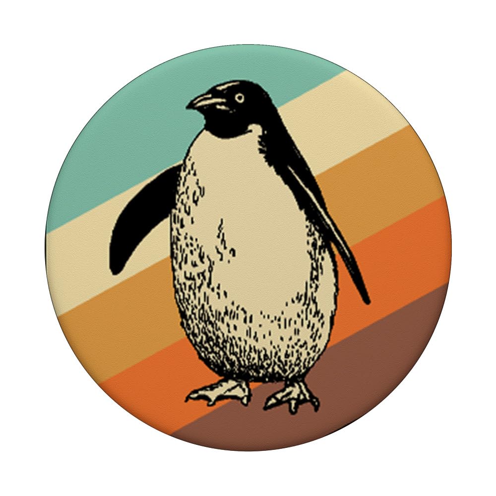 Penguin Retro Vintage Style Penguin PopSockets Swappable