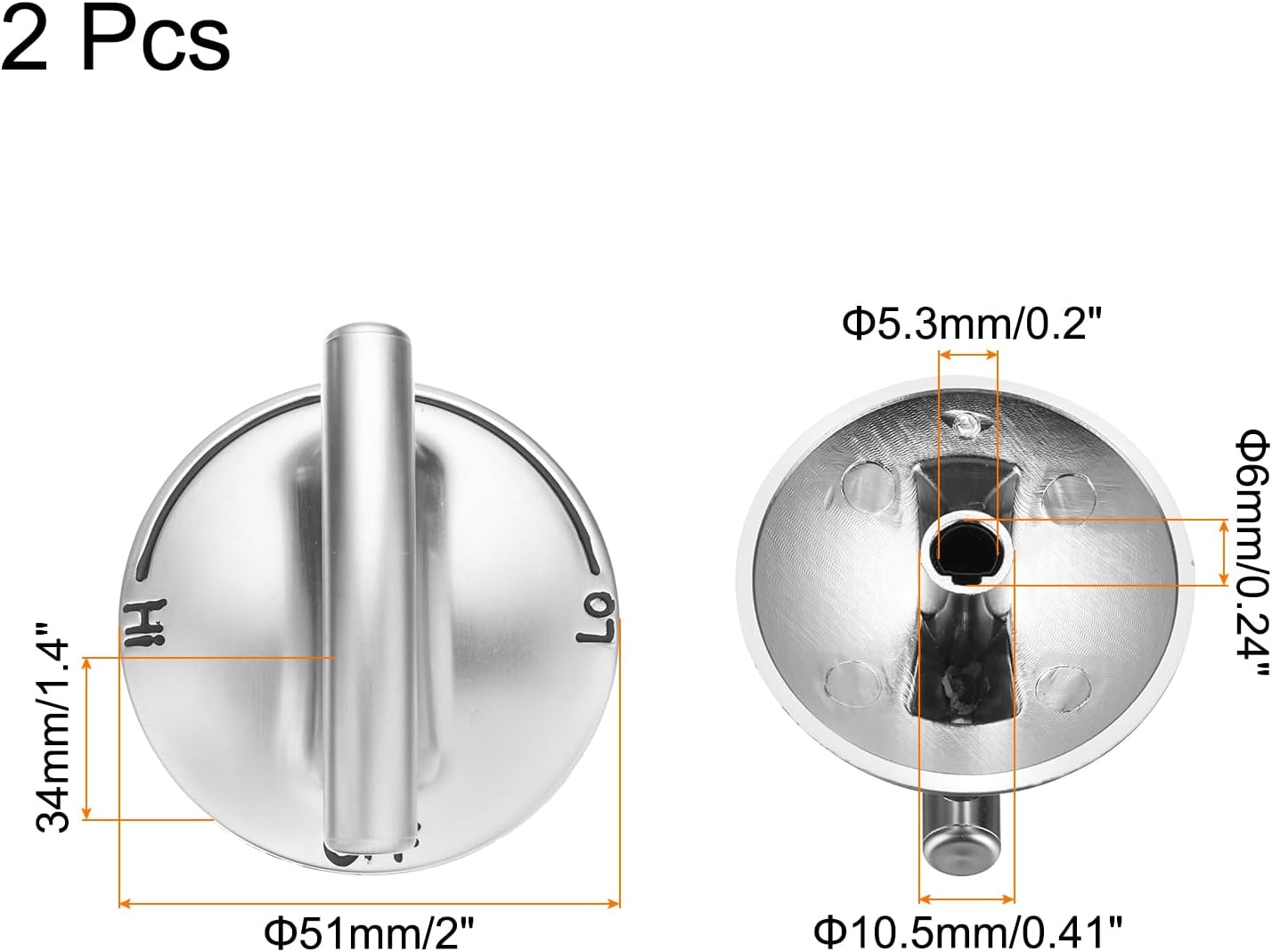 MECCANIXITY 2Pcs 74007733 Gas Stove Knob Locks Replacement, 0.24x0.2 Inch ID Silver Gas Oven Cooktop Surface Burner Control Knobs Cover for AP6011505, 7733P410-60