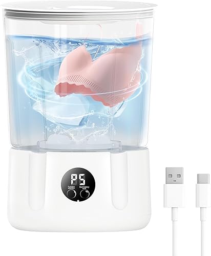 Mini lavadora, lavadora portátil recargable de 3000 mAh, silenciosa y ligera, limpia profundamente la ropa, bajo ruido, pequeña y ligera, adecuada