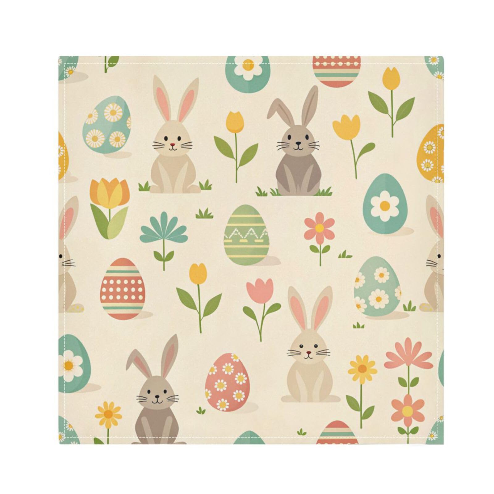 Ttgoth Easter Bunny Cloth Napkin Set of 4 Washable & Reusable Dinner Napkins for Dining Table, Banquets, Wedding, Party, 50x50 cm