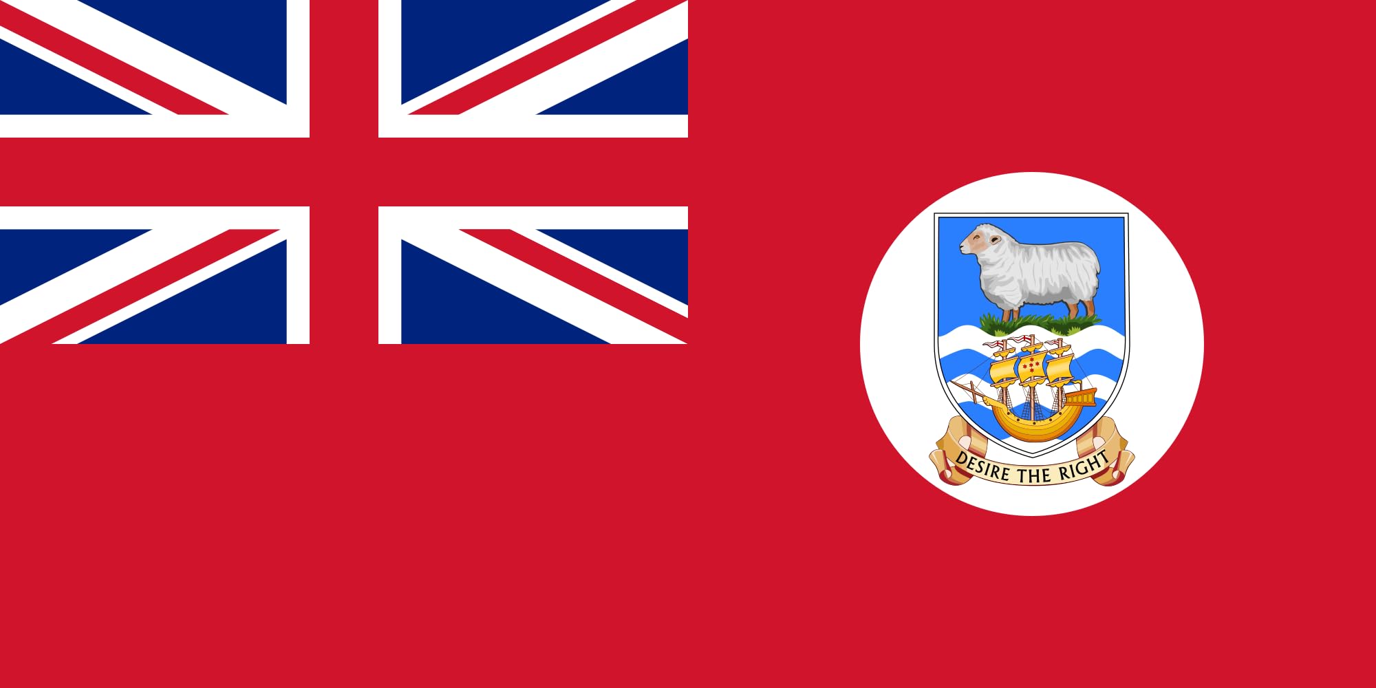 Drapeau Civil Ensign of the Falkland Islands 1999 aux couleurs durables