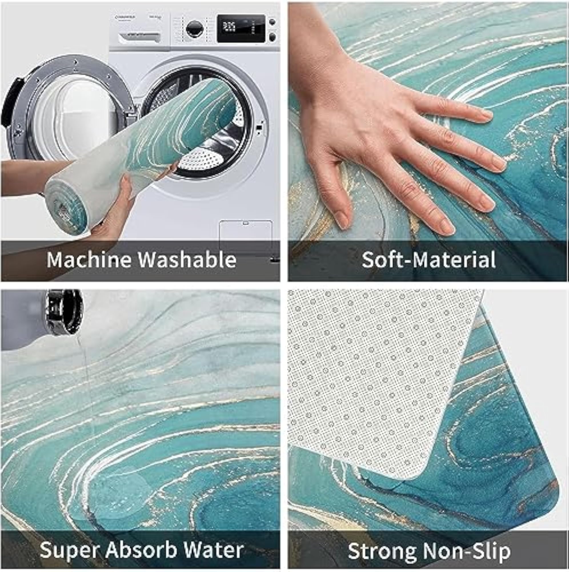 Super Absorbent Diatomaceous Earth Bath Mat, Quick-Drying