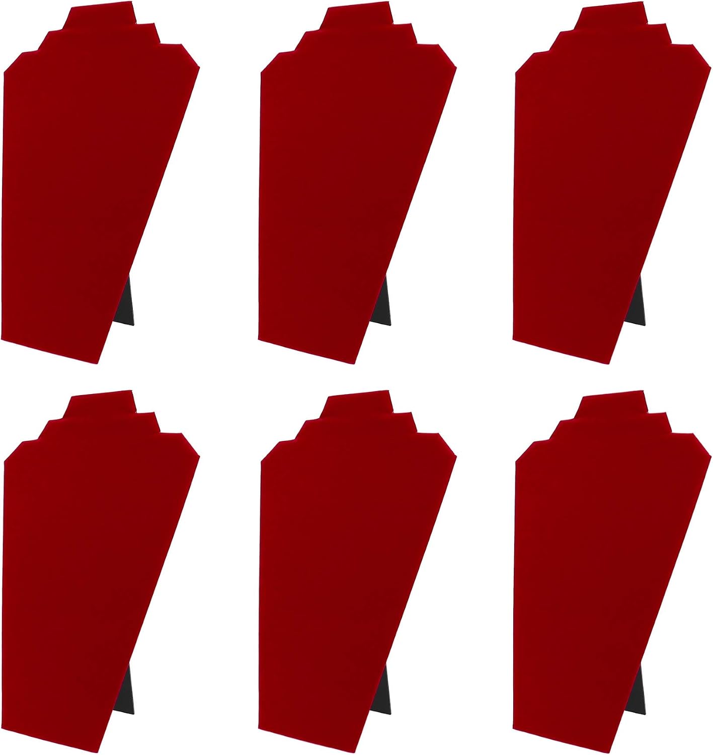 COMELYJEWEL 6pcs/pack 12.5" 29cm Tall Velvet Pink Red Foldable Necklace Organizer Portable Display Stand Jewelry Collapsible Display Bust Stand Holder For Show Event