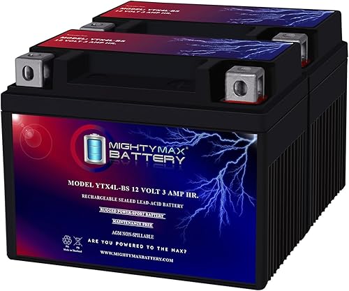 Mighty Max Battery Batería SLA YTX4L-BS sustituye a ExpertPower ETX4L-BS, ETX4L BS - 2 unidades
