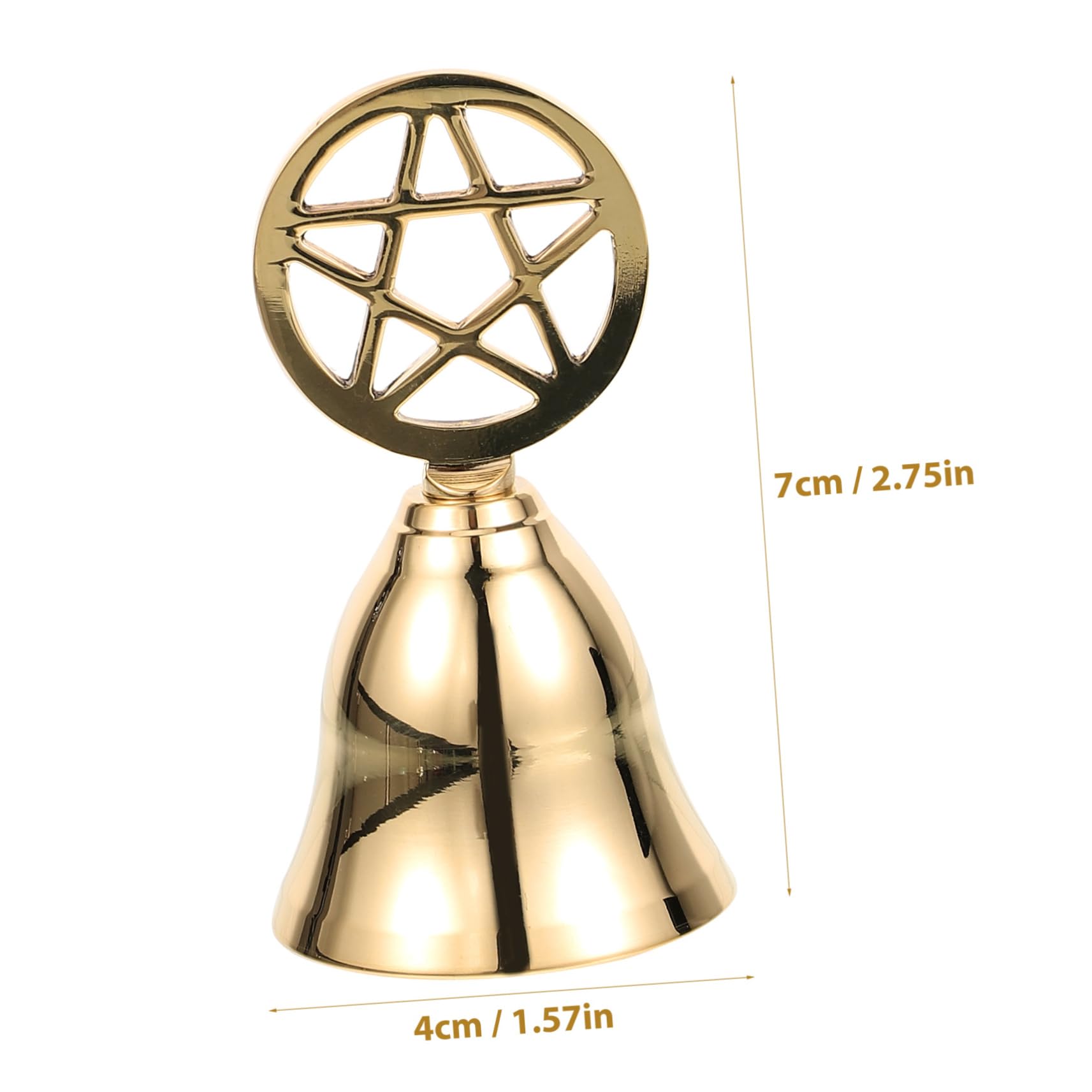 ERINGOGO Loud Solid Brass Hand Bell Pentagram Style Multi-Purpose Bell for Restaurant Hotel School