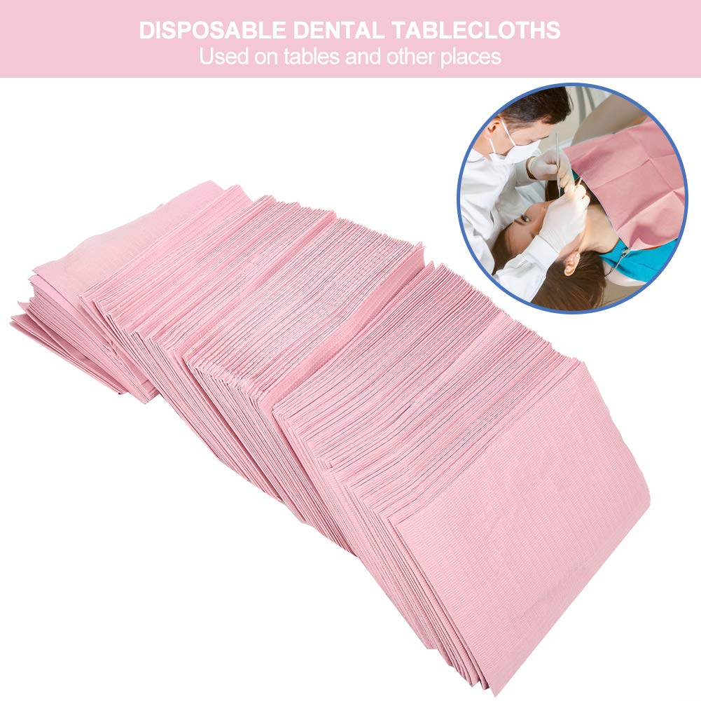 125 Stück Zahnarzt-Lätzchen, Rosa, Einweg-Zahntuch, Handtuch, wasserdicht, Patienten-Lätzchen, Tattoo-Schal, Zahnarzt, Mundhygiene, Patienten-Lätzchen für Zahnarzt, Klinik (rosa)