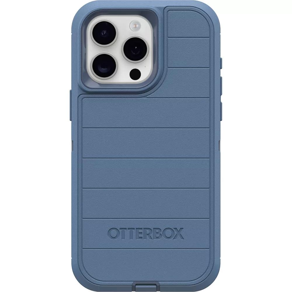 Photo 1 of OtterBox iPhone 15 Pro Max (Only) - Defender Series Case - Baby Blue Jeans (Blue) - Case Only - Screenless - Rugged & Durable - with Port Protection - Microbial Defense Protection