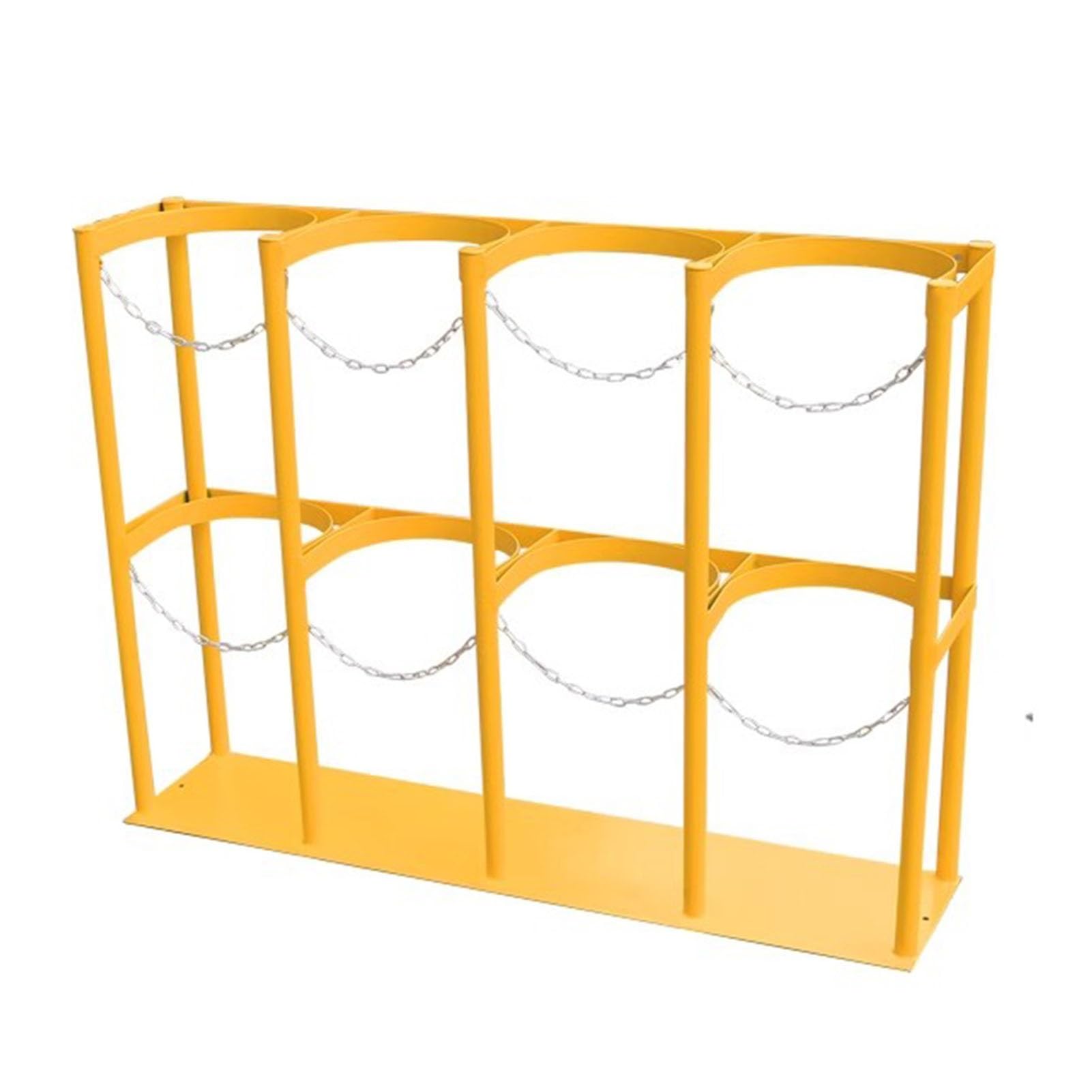 SWENEEN Vertical Gas Cylinder Rack,Heavy-Duty Steel For Secure Storage And Transport,Yellow-127x31x100cm