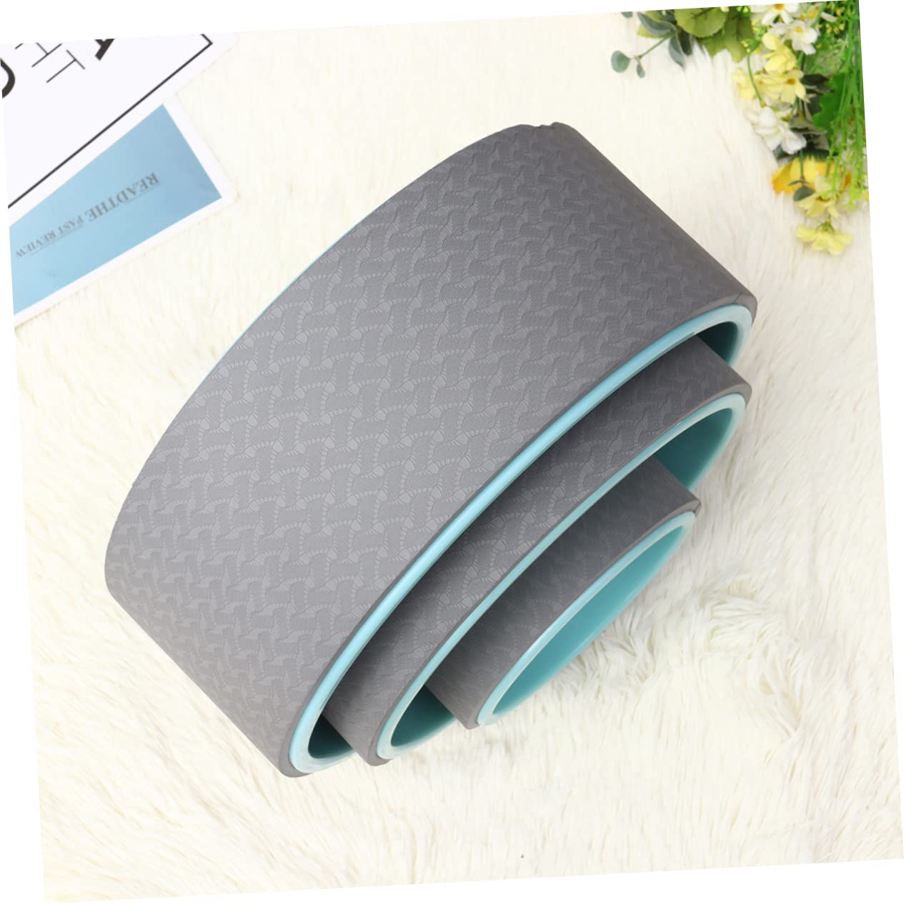 Abaodam Ruota Yoga Abs Blu da 6,5 Pollici per Allenamento Pilates e Fitness, Leggera e Resistente Fino a 300kg, per Esercizi a Terra e Rafforzamento Muscolare