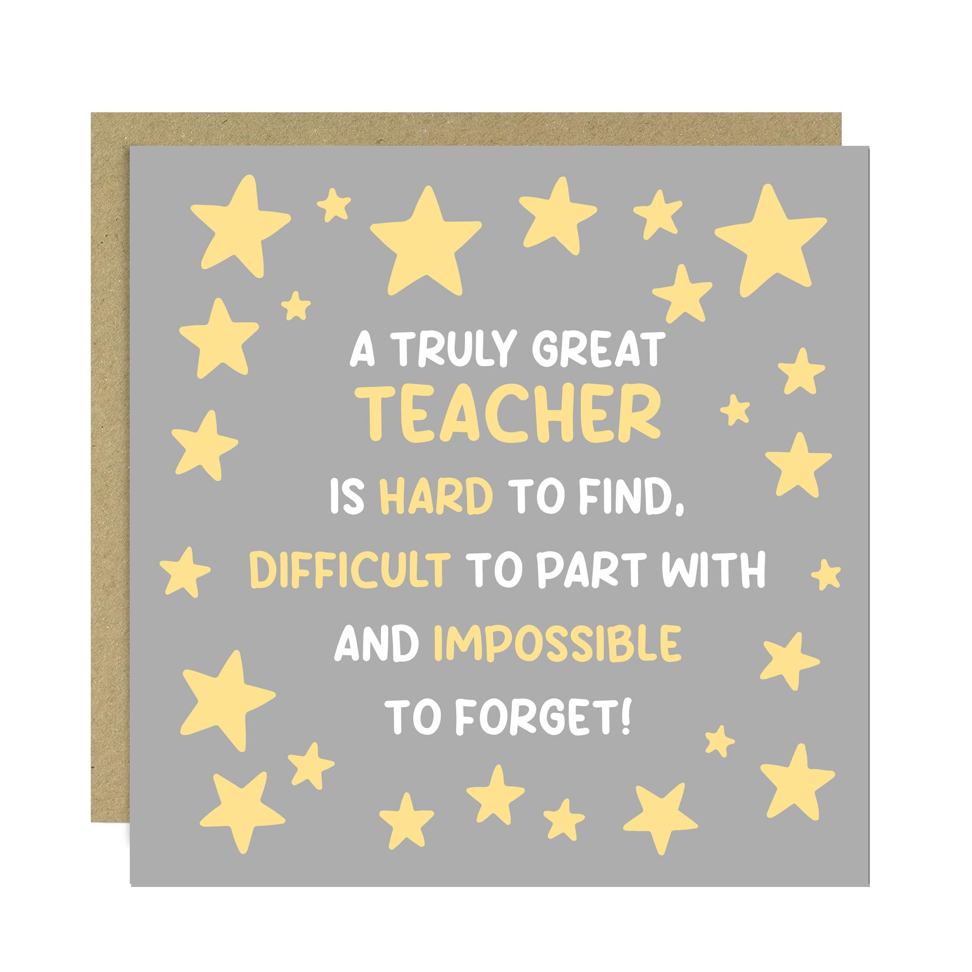 RED OCEAN Great Teacher Thank You Cards Leaving School Nursery End of Term Teacher Appreciation Cards 145x145mm With Kraft Envelope