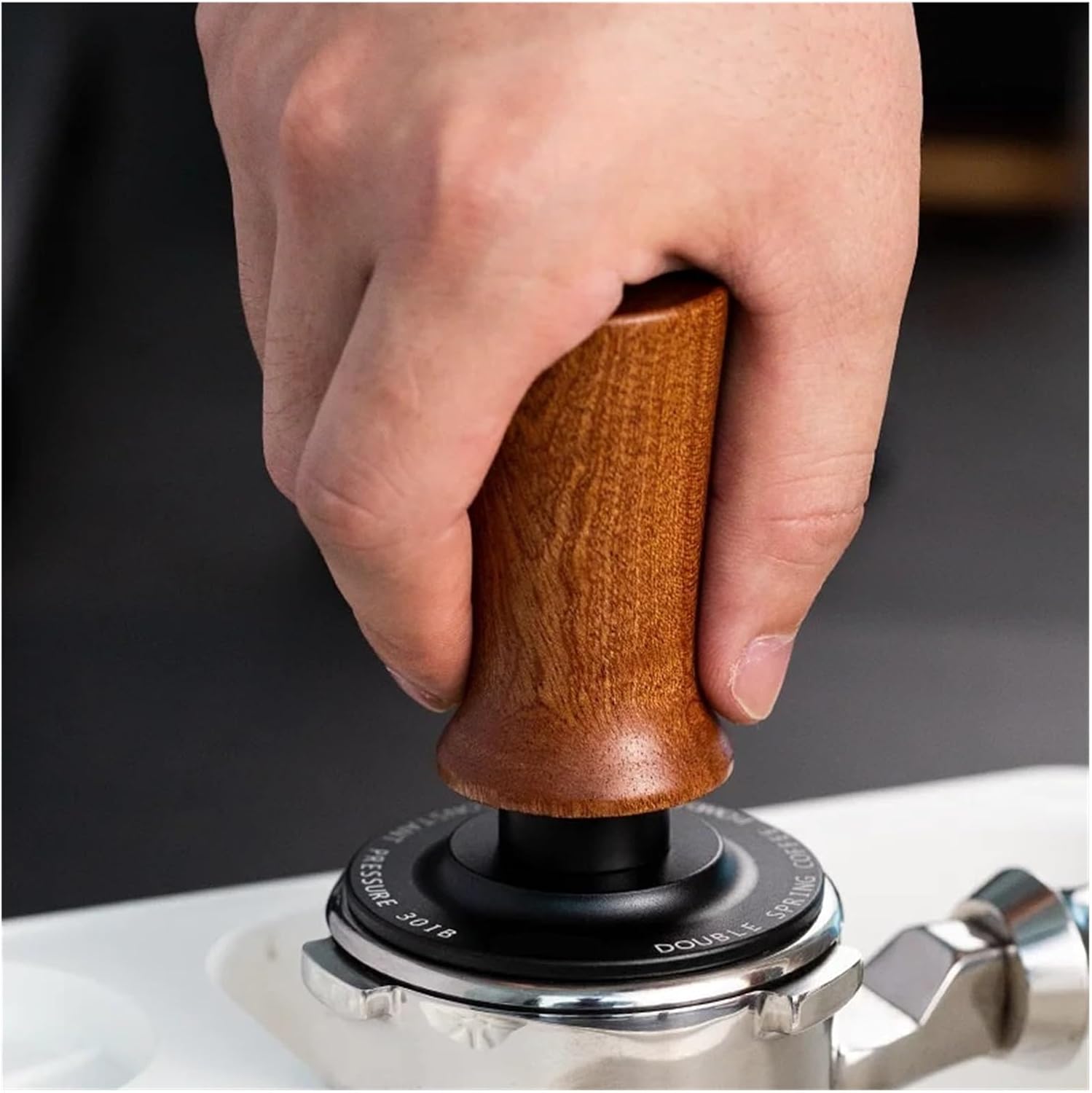 30lb Coffee Tamper Constant Pressure Calibrated Double Spring 51mm 53mm 53.7MM 58mm, Compatible With Breville，Espresso Maker Accsesories Barista(54MM)