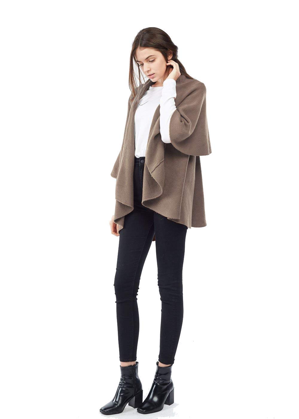 Look By M Women's Draped 4 in 1 Multi Ways Basic Shawl Vest