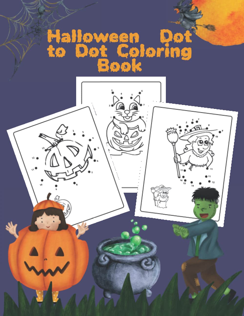 Halloween Dot to Dot Coloring Book: Fun activity book for kids ages 3-8